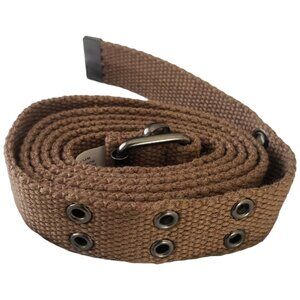Vintage Unisex Brown Double Prong Woven Belt
